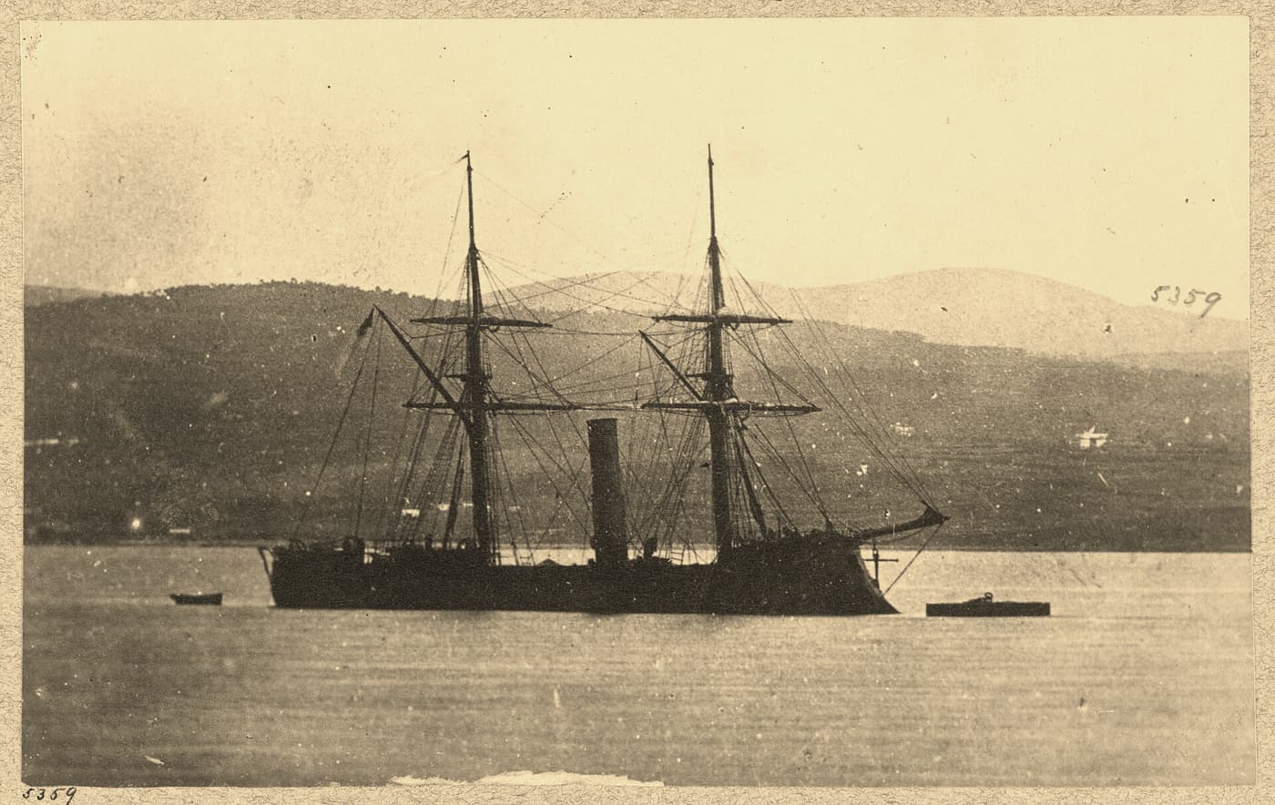 Confederate ironclad Stonewall at Ferrol, Spain, March, 1865
